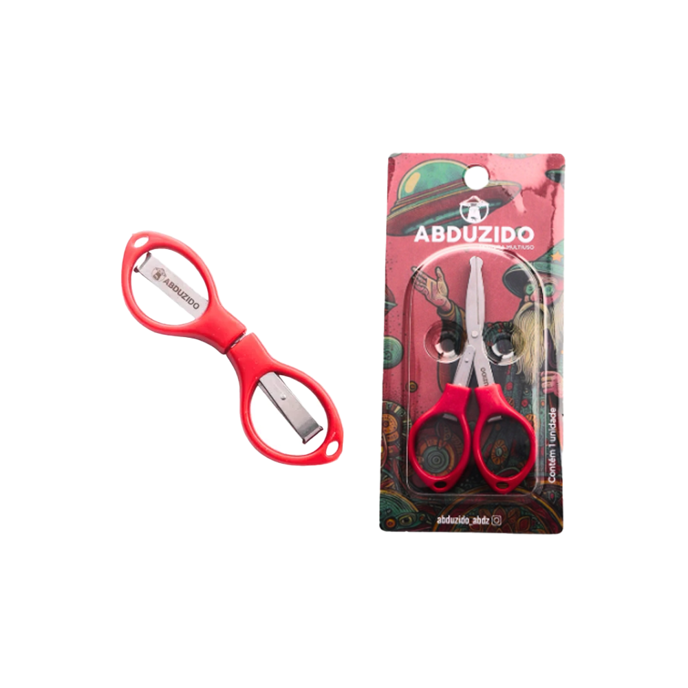 Tesoura ABDZ Dobrável Round PP - Red - Zagabria Hookah - Narguile