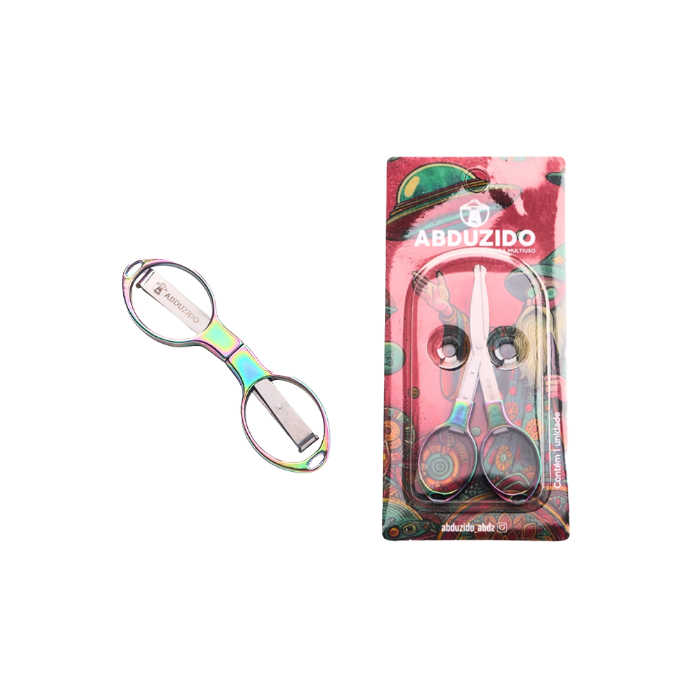 Tesoura ABDZ Dobrável Round Metal - Rainbow - Zagabria Hookah