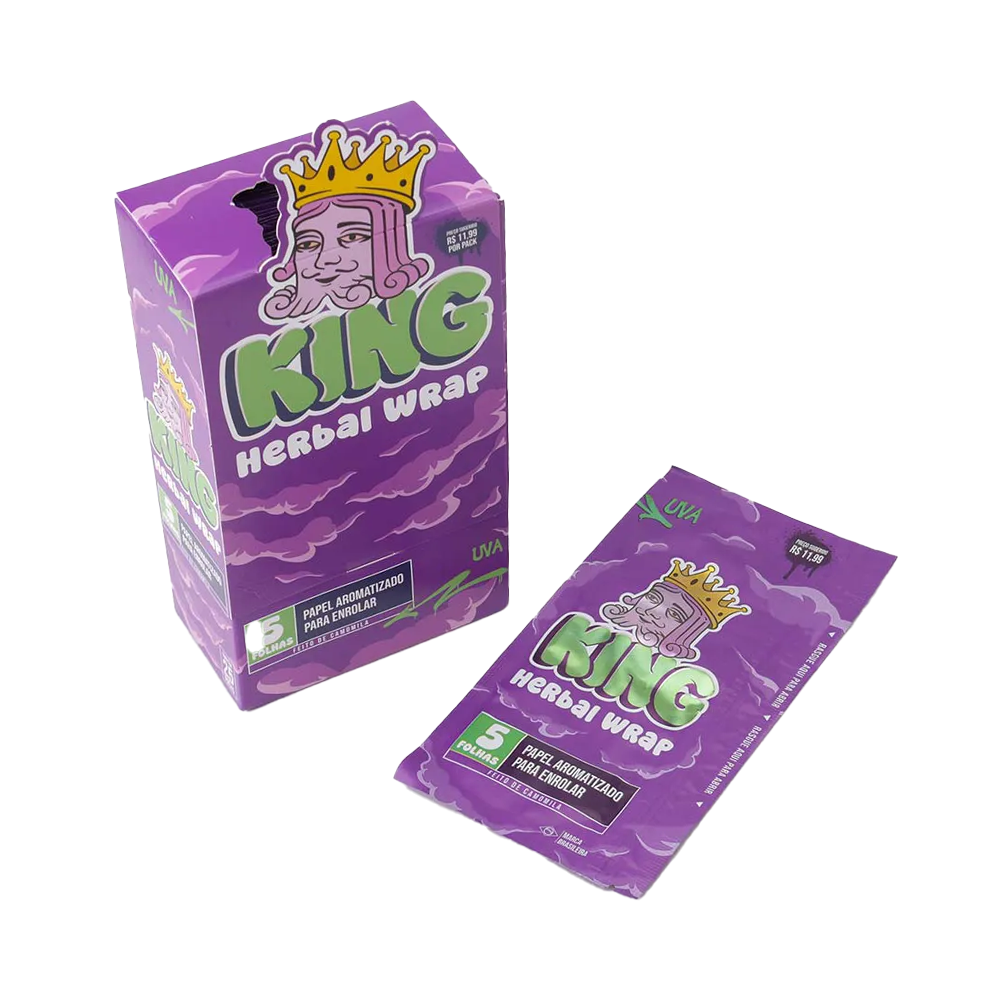 Display King Herbal Wrap - Uva(Caixa com 25 uni com 5 Folhas