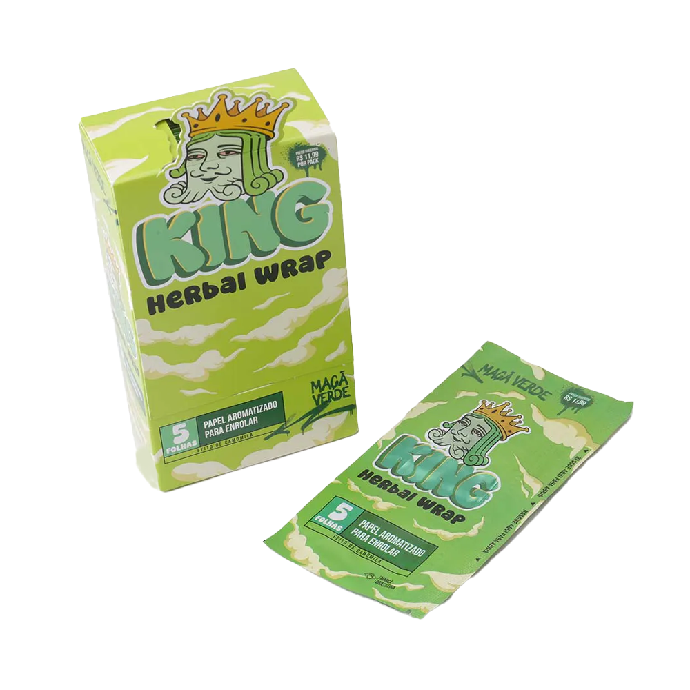 Display King Herbal Wrap - Maçã Verde (Caixa com 25 uni com 5