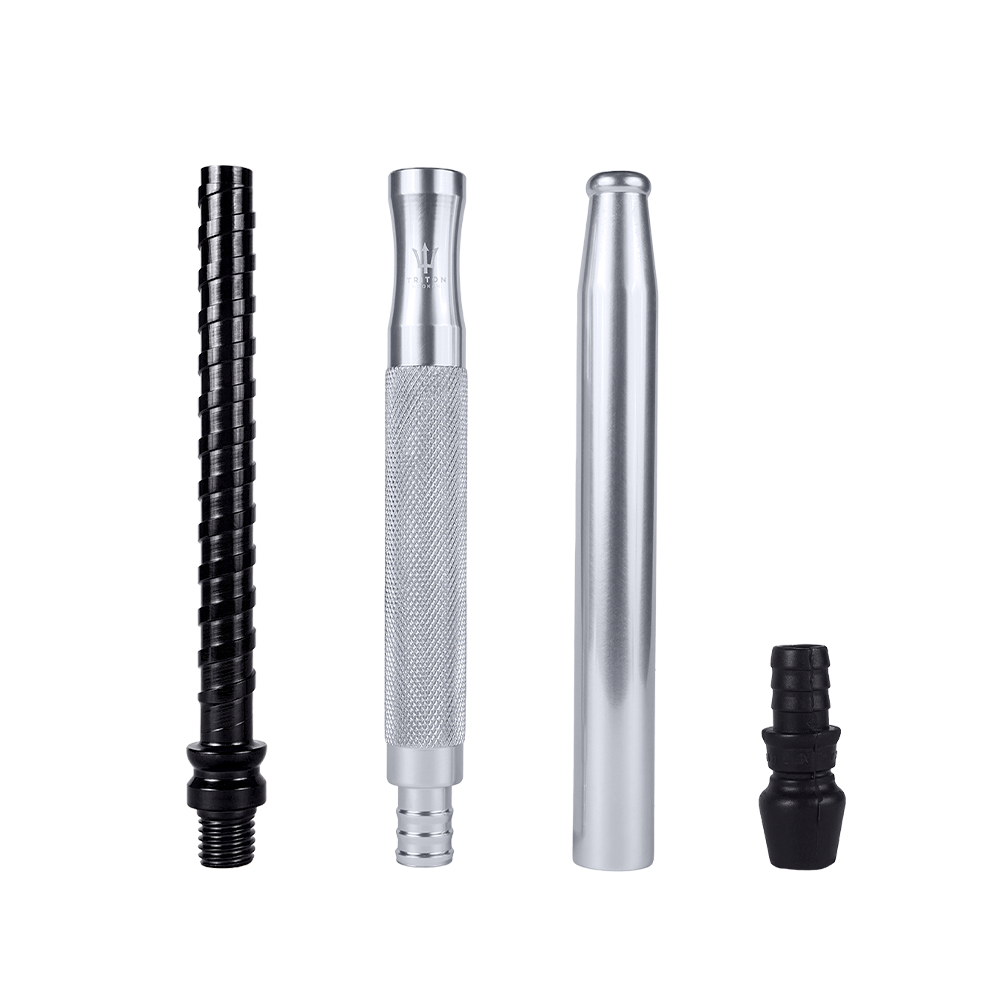 Piteira Triton X Handle - Prata/Preto - Zagabria Hookah - Narguile