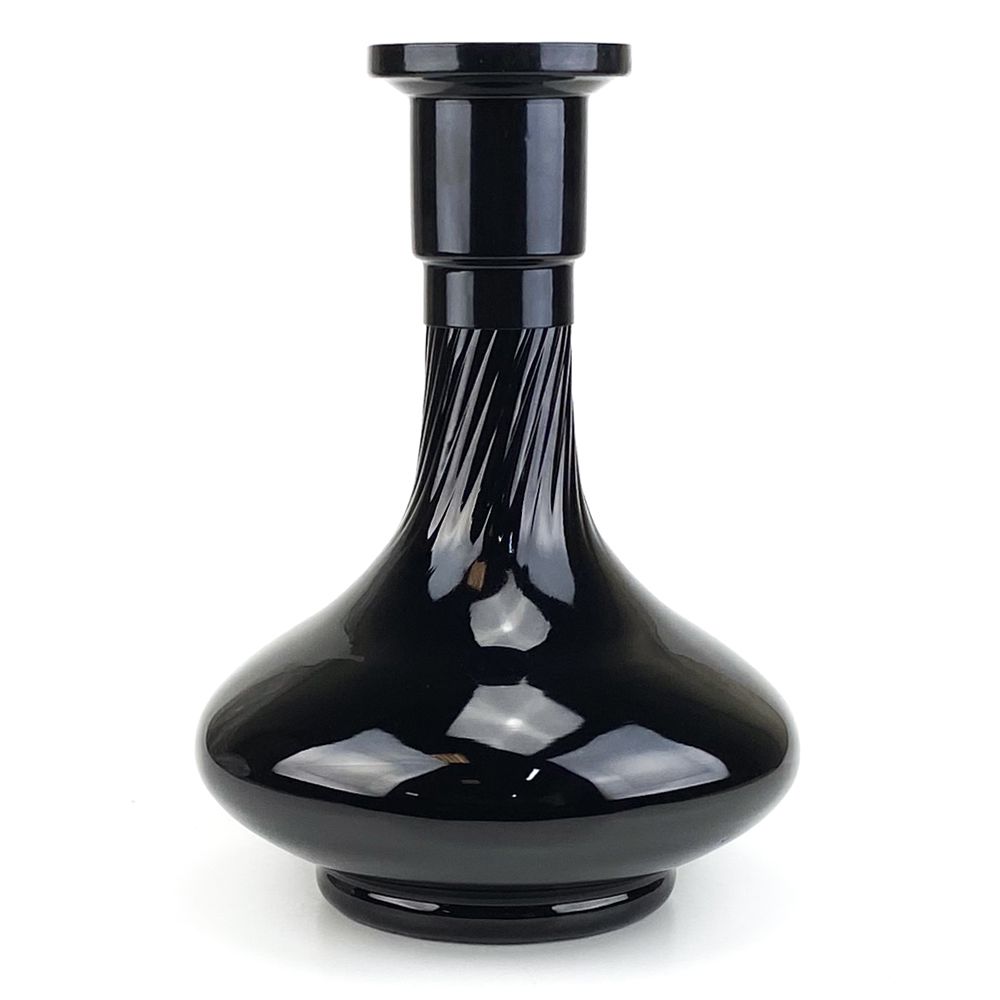 Vaso ZH Genie 30cm Rigado - Preto Brilhante/Preto - Zagabria
