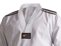 Dobok Kimono Taekwondo Adidas Adiclub 3 Listras Gola Branca