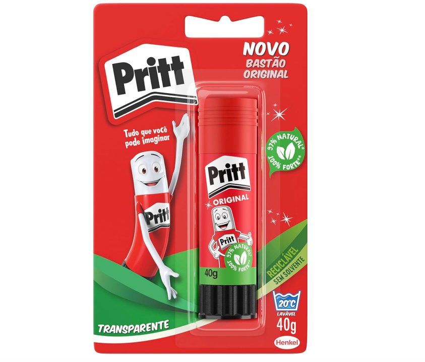 Cola em Bastão Pritt, ideal para escola ou escritório 1x40g