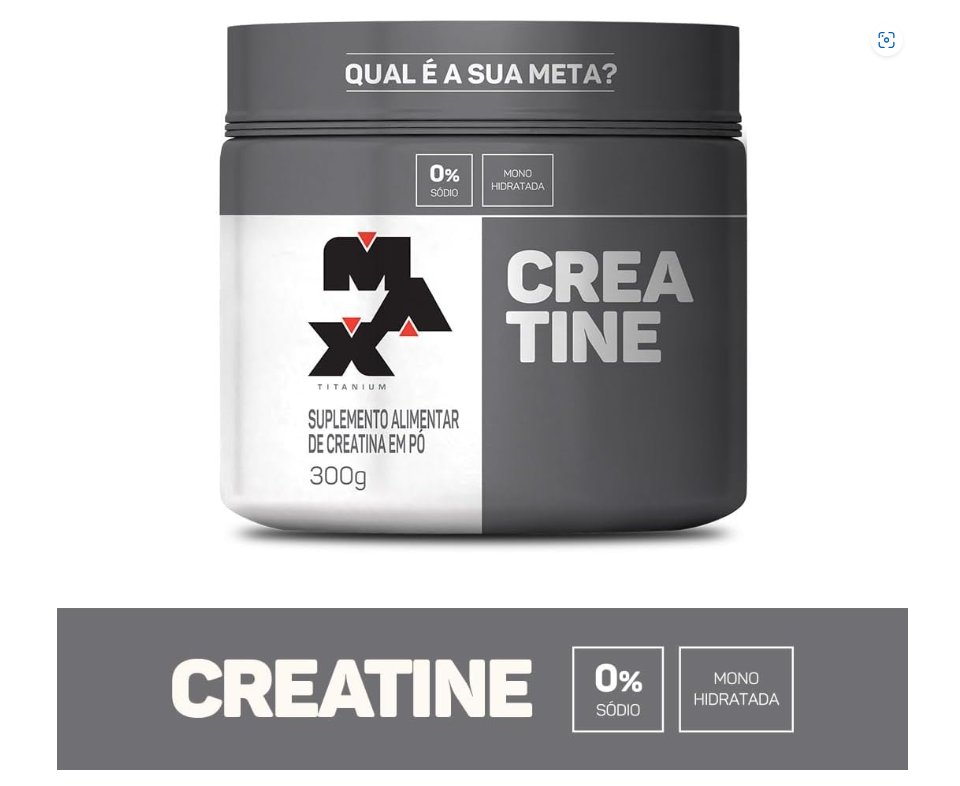 Max Titanium Creatina - Suplemento alimentar de creatina em pó, 300g