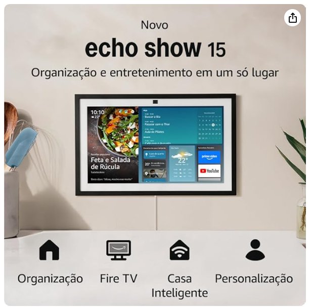Novo Echo Show 15 | Smart display Full HD de 15,6” com Alexa, experiência Fire TV e controle remoto por voz