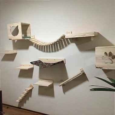kit brinquedo de parede circuito para gatos, playground para gatinhos de parede, filhote, ninhada esconder, altura, alto sobe subir escalar escalada decorativo decoração personalizado brinquedo para gatos felinos agitados preguiçosos pesado gordo siamens, bengal
