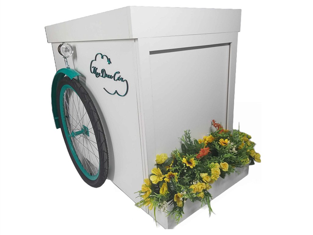 carrinho gourmet com floreira para doces, bolos, sorvetes, gelatos, carrinho para eventos aluguel decorativo
