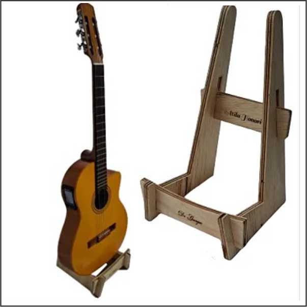 Suporte de madeira para violão e guitarra de piso, suporte de chão em madeira para violão guitarra e baixo marcenaria honori tripé