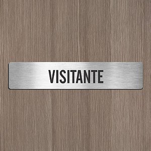 Placa Sinalização Visitante 6x30cm Alto Relevo