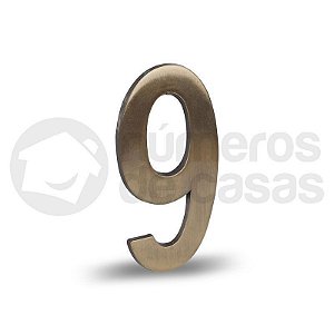 Número "9" Dourado Liso 12,5cm
