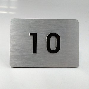 10 Placas de Aço Inox Escovado para Apartamento com 2 Números