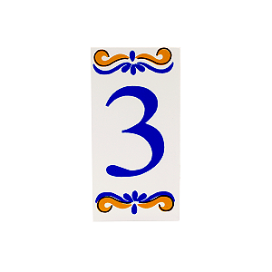 Número 3 Para Casa Em Cerâmica