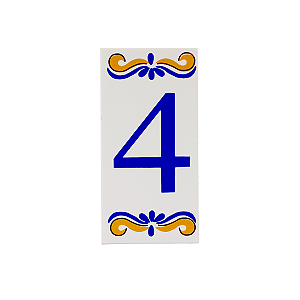 Número 4 Para Casa Em Cerâmica