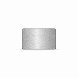 Placa de Aço Inox Escovado Para Personalização Tipo Cartão de Crédito Tamanho 8,56x5,40cm