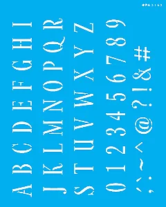 Stencil Alfabeto Maiúsculo Farmhouse 2.30Cm - 20x25cm