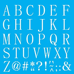 Stencil Alfabeto Reto Maiúsculo II 440Cm - 30,5x30,5cm