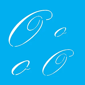 Stencil Manuscrito O - 14x14cm