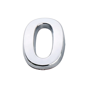 Número "0" em Abs Cromado 5cm Prateado