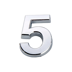 Número "5" em Abs Cromado 5cm Prateado