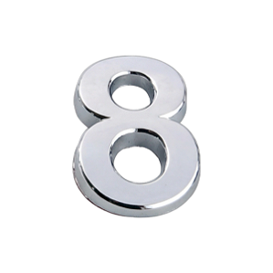 Número "8" em Abs Cromado 5cm Prateado