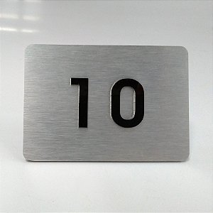 Placa de Aço Inox Escovado para Apartamento com 2 Números