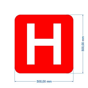 Stencil Símbolo Sinalização Horizontal Hidrante 50x50cm
