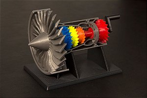 Miniatura do motor a jato - Colorida