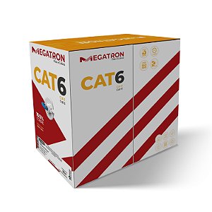 Caixa Cabo de Rede CAT6 Gigabit Ethernet 4 Pares 305m Azul - Para Internet de Alta Velocidade