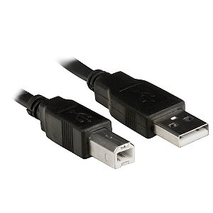 Cabo USB 2.0 Impressora A Macho x B Macho 1.8M Preto