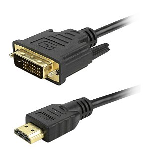 Cabo DVI para HDMI 5 Metros Full HD 1080p Para Conectar PC/Monitor Antigo em TV/Placa Nova