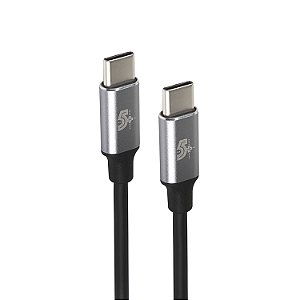 Cabo USB-C para USB-C 1,2 Metro Reforçado Alumínio Carregamento Turbo para Celular e Notebook