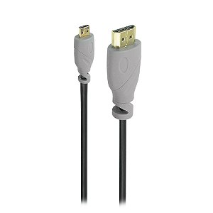 Cabo Micro HDMI (Macho) para HDMI (Macho) 2 Metros 4K 60Hz HDR 2.0 para Câmeras, GoPro e Raspberry Pi