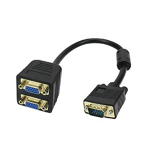Cabo Divisor Y VGA 1 Macho x 2 Fêmea para Duplicar (Espelhar) Imagem em 2 Monitores