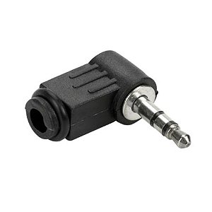 CONECTOR P2 MACHO ESTÉREO 90 GRAUS PLÁSTICO