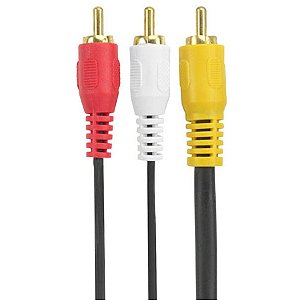 CABO 3 RCA MACHO X 3 RCA MACHO COAXIAL CENTRAL 2 METROS GOLD