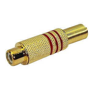 CONECTOR JACK RCA GOLD 6MM VERMELHO