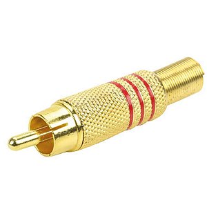 CONECTOR RCA MACHO GOLD 6MM VERMELHO