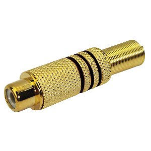 CONECTOR JACK RCA GOLD 6MM PRETO