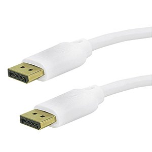 CABO DISPLAYPORT MACHO X DISPLAYPORT MACHO VERSÃO 1.2 BRANCO 2 METROS