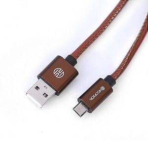 CABO MICRO USB ANDROID COURO 1 METRO