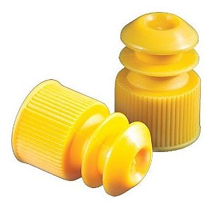 Tampa Para Tubo De Ensaio Amarela 12mm X 75mm Cralplast com 1000 unidades