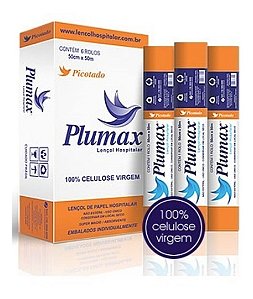 Lençol Hospitalar Picotado 100% celulose caixa com 6 rolos - Plumax
