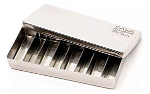 Estojo Esterilização Inox Liso 8 Divisões 12x05x02cm - Fava