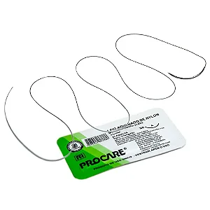 Fio de Sutura Agulhado Nylon Procare Monofilamento 45cm 30mm 3/8