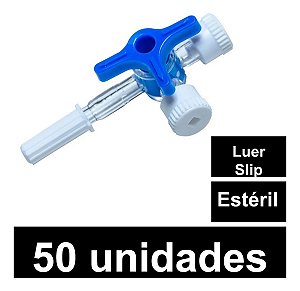 Torneira 3 Vias Luer Lock Sem Trava Solidor Caixa 50 Unidades