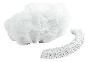 Touca Descartável Branca TNT Com Elástico Sanfonada GR20 pacote com 100 Unidades