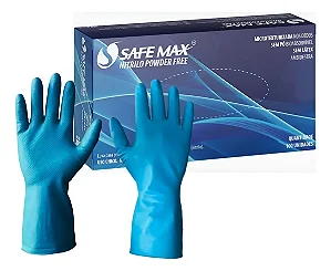 Luva De Procedimento Nitrilo Azul Sem Pó Supermax Safemax 100 unidades