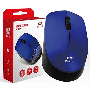 Mouse Usb Sem Fio USB Azul 1000 Dpi - M-W17BL - C3 Plus