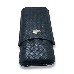 Porta Charutos Cohiba para 3 unidades de Couro Sintético de Qualidade - Preto Black
